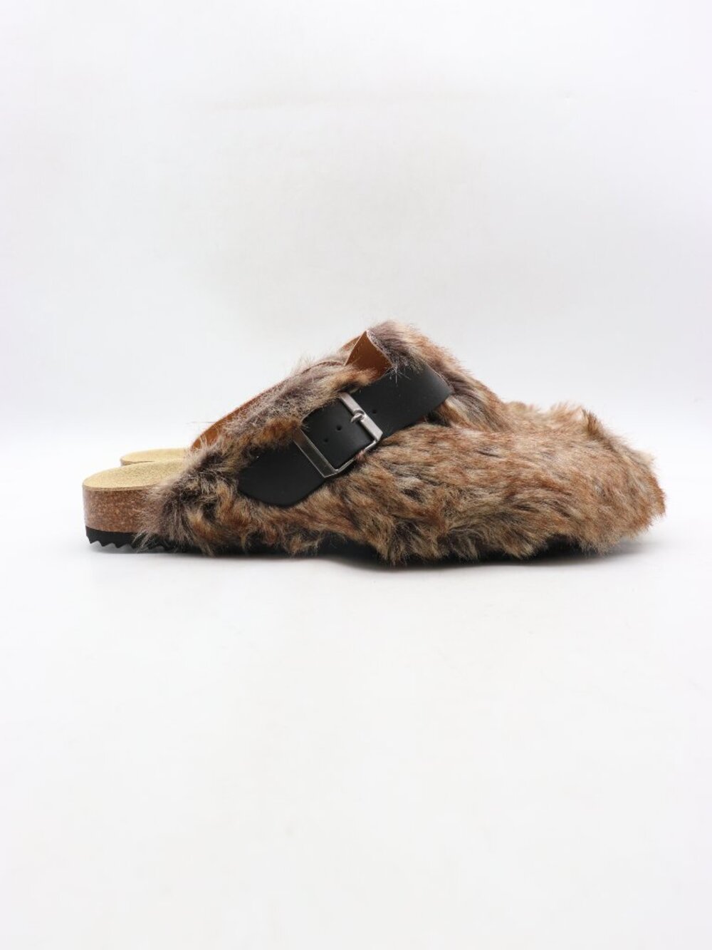 NWOB Worst Case Goat Tabi Clogs Men's 14 Brown Shaggy Faux Fur Split Toe Mules
